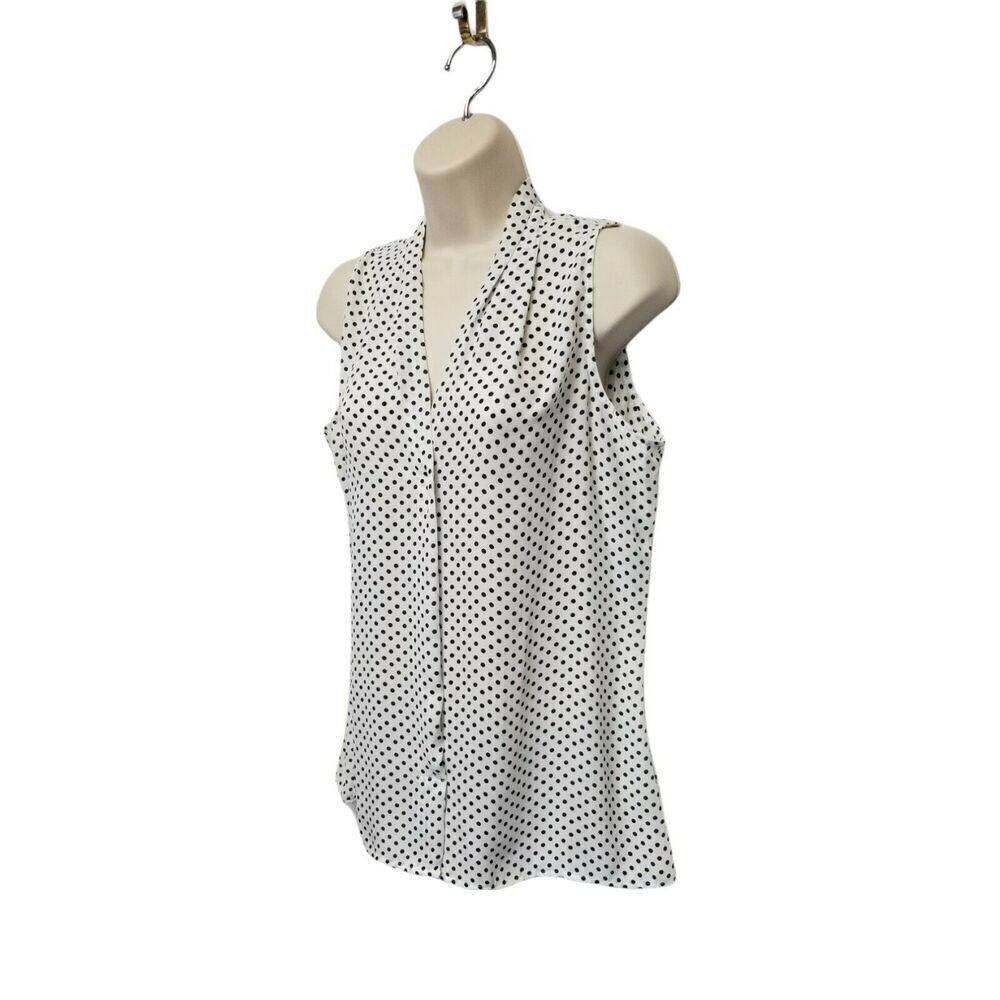 Violet & Claire Women’s White & Black Polka Dotted Sleeveless Top Size M - Picture 2 of 8